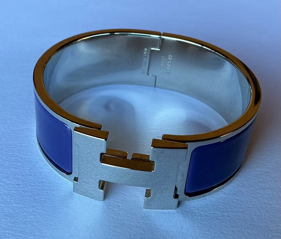 Brazalete Brazalete HERMES PM Talla Púrpura Esmalte Paladio Clic Clac H Foto 1 de 4