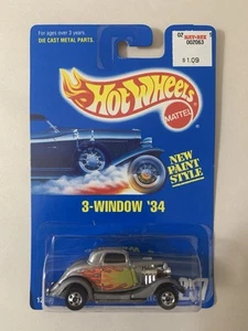 1995 Hot Wheels Main Line Blue Card 3-Window '34 BW Wheels #257 🔥 VINTAGE 🔥 - Picture 1 of 2