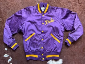 Vintage 40s 50s BUTWIN Satin Jacket Bomber S/M Chain Stitch "Dale" - Picture 1 of 11