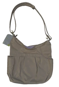 Travelon Anti-Theft Crossbody Nylon Bag Color Brown Pockets Key Ring Flashlight - Picture 1 of 4