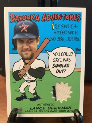 2004 Topps Bazooka Adventures Game Used Jersey Relics Lance Berkman #BA-LB - Image 1 of 2