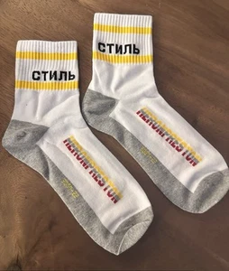 🚀 Calcetines HERON PRESTON Unisex Corte Bajo Cuarto • Blanco • Talla Grande • ¡NUEVO CON ETIQUETAS! - Imagen 1 de 2