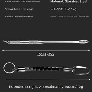 Fishing Hook Remover Tool Stainless Steel with Ergonomic Handle and Rope - Picture 1 of 12