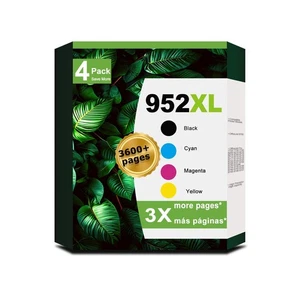 952XL Ink Cartridges Black Tri-Color Combo Pack Compatible Replacement for HP... - Afbeelding 1 van 6