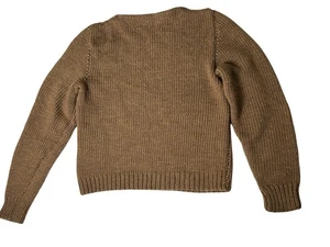 Vintage brauner Grobstrickpullover Wolle oder Acryl Damen Größe M U-Boot-Ausschnitt Langarm - Bild 1 von 12