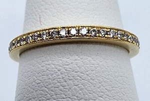 18k .750 Gold .50 ctw JBI 1.9mm Eternity Stack Band Sz 5.5 Ring Au 2397 - Picture 1 of 8