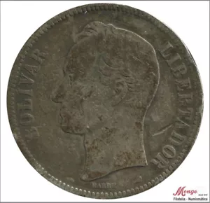 Venezuela 5 Bolivares 1900 / Simon Bolivar / 24,35 gr. plata RC / VG - Picture 1 of 2