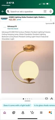 1 Lámpara colgante de oro blanco, montaje de mediados de siglo Foto 1 de 3