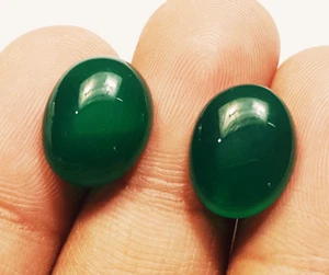 7,25 ct natürlicher grüner Onyx loser Edelstein ovale Form - Bild 1 von 6