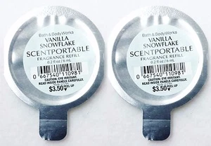 2 Bath Body Works Scentportable VANILLA SNOWFLAKE Car Visor Clip Oil Refill - Bild 1 von 1
