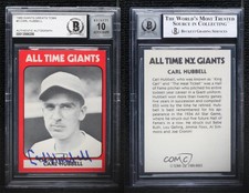 1980 TCMA All Time New York Giants Carl Hubbell BAS Certified BGS Encased HOF
