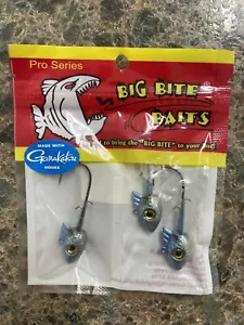NEW Pack of 3 Big Bite Baits Swimmer Head Jighead SS SHAD 3/8 oz. FREE SHIPPING - Picture 1 of 2