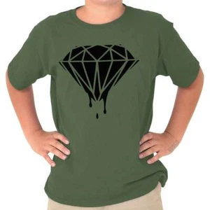 Abstract Geometric Melting Dripping Diamond Youth Crewneck T Shirts Boy or Girl - Picture 1 of 22