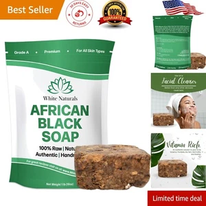 Pure African Black Soap 1lb Bar - Natural Cleansing for Dry and Sensitive Skin - Picture 1 of 9
