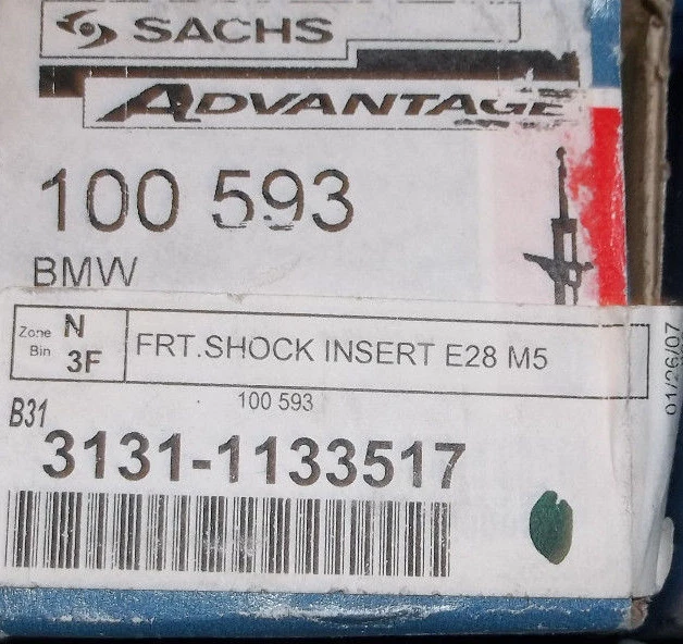 Inserto de puntal de suspensión delantera - Sachs 100593 - BMW 635CSi/M5, 87-89 Foto 1 de 1