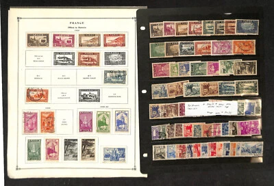 Colección de estampillas de Marruecos francés en 12 páginas internacionales de Scott, 1899-1940 (BB) Foto 1 de 4