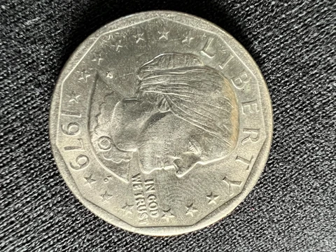 1979 Susan B Anthony one dollar coin - wide rim - good condition Cover