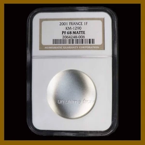 France 1 Franc Silver Coin, 2001 KM# 1290 The Last Franc NGC PF 68 Matte - Picture 1 of 2