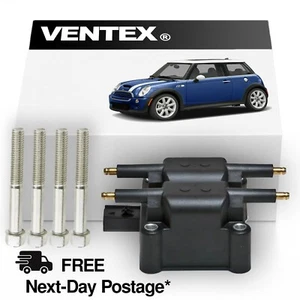 VENTEX® Ignition Coil Pack for MINI 1.6 Cooper One S R50 R52 R53 2001-2006 +Bolt - Picture 1 of 9