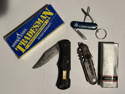 3 VINTAGE KNIVES Advertising MONROE, BUFFMASTER, CITGO AUTOMOTIVE BRANDS NEW OS - Image 1 of 4