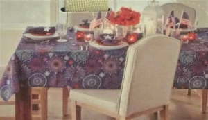 Williamstown Home USA 4th of July Fireworks Patriotic 60 x 84” Oblong Tablecloth - Picture 1 of 2