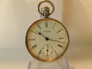 Silver 16s Waltham 15 jewel open face pocket watch. Running, keeping time. - Picture 1 of 8