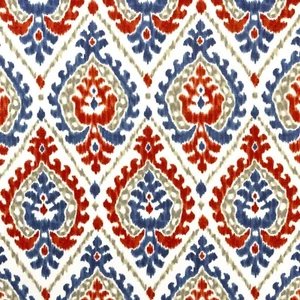 Belle Maison LOURDES Ikat AMERICANA Home Decor Drapery Pillow Sewing Fabric BTY - Picture 1 of 7