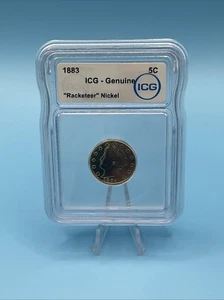 RARE 1883 Liberty V "Racketeer" Nickel Type 1 No Cents ICG Genuine *MINT UNC - Picture 1 of 4