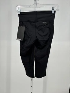 2XU Womens Mid-Rise Compression 3/4 Tights S Black Perforated Running WA2865B - Picture 1 of 5