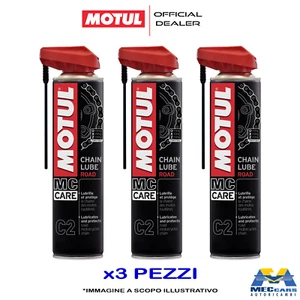 3 x MOTUL C2 CHAIN LUBE ROAD MC CARE SPRAY GRASSO LUBRIFICANTE CATENA MOTO 400ML - Foto 1 di 6