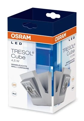 1x Wandleuchte "OSRAM LED TRESOL Cube" silber, 4,5 Watt, EEK:G (Spektrum A-G) - Bild 1 von 4