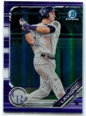 GRANT LAVIGNE 2019 Bowman Chrome Draft Prospect PURPLE REFRACTOR #BDC-188 /250 - Image 1 of 2