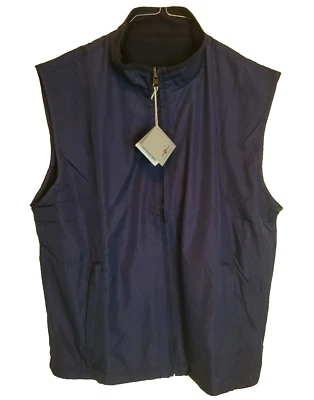 Chase Edward Full-Zip Navy Golf Vest Men's LG Nylon / Fleece Windbreaker - Image 1 of 4
