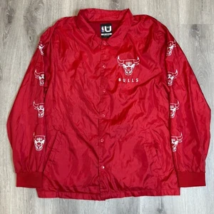 Vintage NBA Chicago Bulls Coach Button Bomber Jacke Mantel Gr. XXL Rot Basketball - Bild 1 von 8