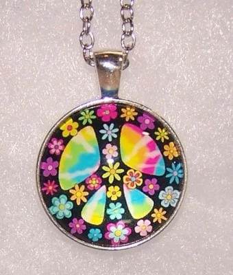 FLOR ARCO IRIS ORGULLO plata SÍMBOLO DE PAZ colgante collar mujer hombre REGALO Foto 1 de 4