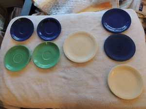 Lot of  Homer Laughlin Fiesta Fiestaware 7 1/4"  Plates, 6 1/4 " & 6" Saucers. - Picture 1 of 12