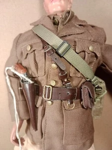 1/6 DID DRAGON ETC WORLD WAR I BRITISH OFFICER'S BELTS, HOLSTER AND PISTOL & BAG - Imagen 1 de 8