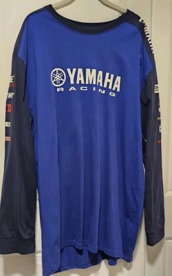 Yamaha GYTR Motocross Racing Shirt Mens XL Blue Long Sleeve Cotton Marelli Dyno - Image 1 of 4
