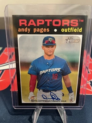 2020 Topps Heritage Minor League Edition Andy Pages Real One Auto ROA-AP - Image 1 of 2
