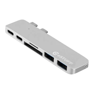 eSTUFF ES84122 USB-C Slot-in All in One Hub Pro for MacBook 2xUSB-C Thunderbolt  - Image 1 of 4