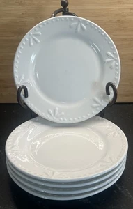 5 Totally Today White 7" Salad Plates With A Dot Design - Picture 1 of 9