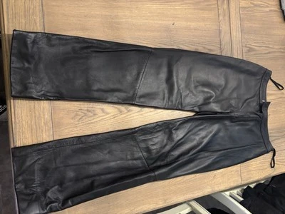 Copper Key Black Leather Straight Leg Biker Chic/ Grunge Pants Size 7 - Image 1 of 4