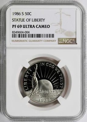 1986-S 50c Statue of Liberty Commemorative Half Dollar NGC PF69UCAM - Image 1 of 4