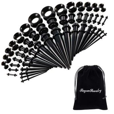 50 Pieces Ear Stretching Kit 14G-00G by - Acrylic Tapers and Plugs + Silicone... - Image 1 of 4
