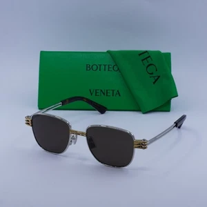 Bottega Veneta BV1380S 001 Silver/Brown 51-18-150 Sunglasses New Authentic - Picture 1 of 7