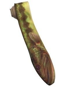 Ralph Marlin Mens Neck Tie Big Mouth Bass Fish 58x2.75” - Picture 1 of 3