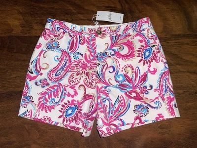 Lilly Pulitzer 8 Coco FLITTING ABOUT GRETCHEN SHORTS tiro alto 5" elástico nuevo con etiquetas Foto 1 de 4