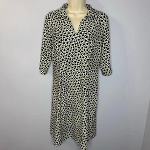 Jude Connally Blue Geoprint Geometric Collared Shirt Dress Stretch Women's M - Picture 1 of 8