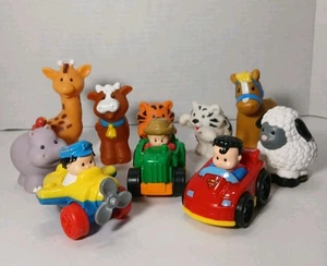 Fisher-Price Little People Animals & Wheelies - Lot Of 10 - Hippo Giraffe Tiger - Picture 1 of 5