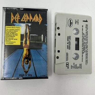 DEF LEPPARD HIGH 'N' DRY Cassette tape 1980s Vintage Original Records 1981remix - Image 1 of 2